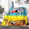 Tom And Jerry Laughing Together With Overlay Cozy Customizable Blanket Personalized Text Soft Cozy Great For Sofa Couch Office Bed Picnics Ideal For