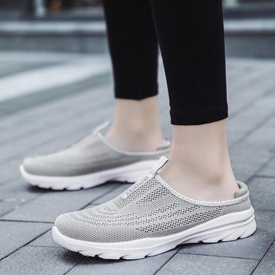 Women's Breathable Mesh Half-Slippers for Outdoor Wear - Large Size (42), Casual Spring & Autumn Shoes