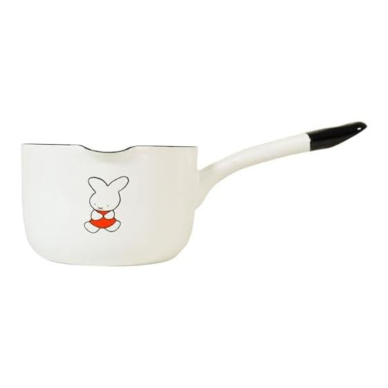 Fuji Enamel Limited Edition Miffy Nine Cheer 12cm Milk Pan White Enamel Compatible with Open Fire/IH