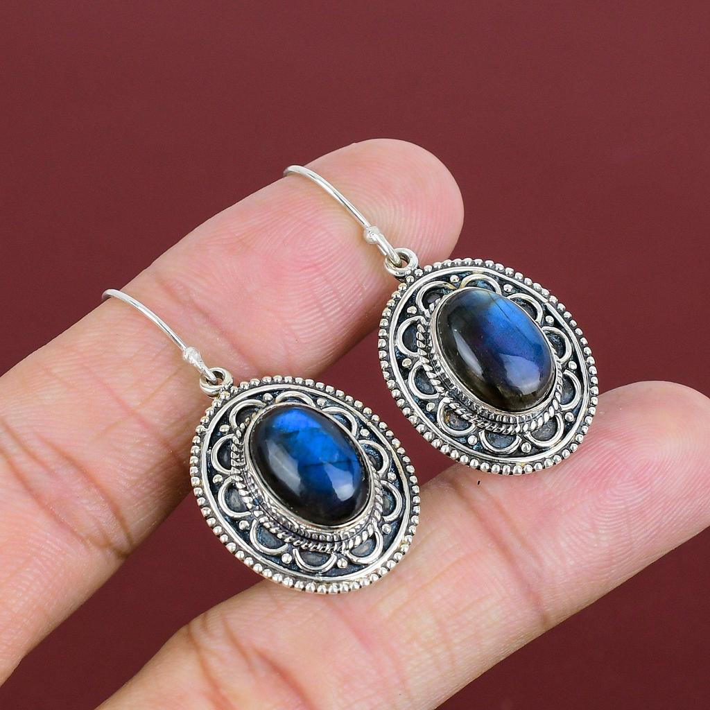 Labradorite Earring 925 Sterling Silver Earrings Gemstone Earring Decent Jewelry Handmade Vintage Earring Engagement Gift Birthstone Jewelry