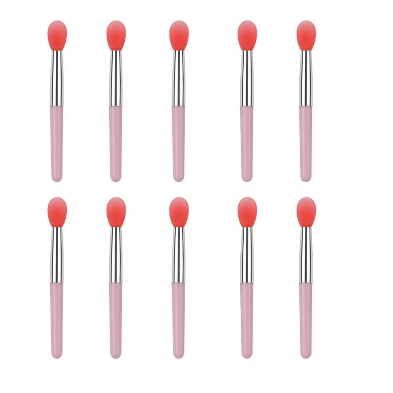 10 Pieces Lip Brush Set Flexible Silicone Tip Makeup Tools for Detailed Cosmetic Application Lip Brushes