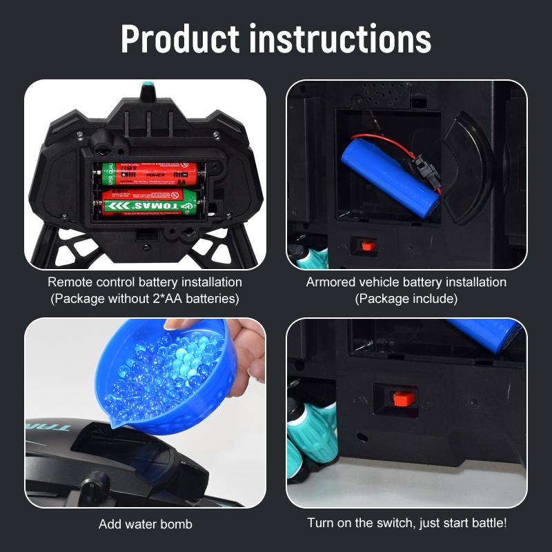 Remote Control Tank Water Bomb Tank Electric Gesture Remote Control Water Bomb Tank Car Multiplayer Children's toyAA