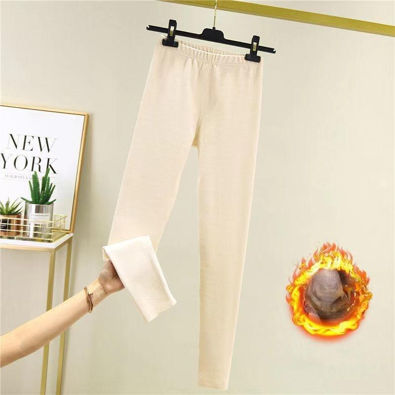 Women's High Waist Polar Fleece Heating Thermal Pants Autumn Winter Stretchy Slim-Fit Double-Sided Brushed Base Layer Leggings with Slimming Effect