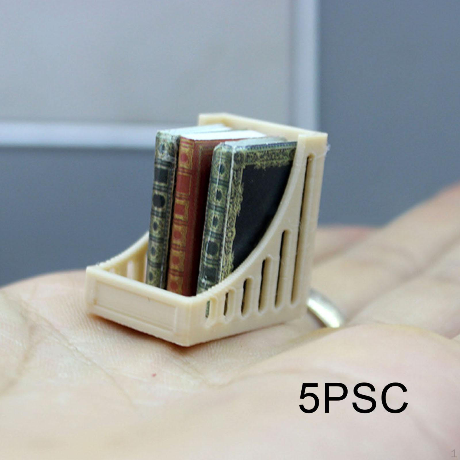 

5 предметов кукольная книжная полка миниатюрная книжная библиотека украшение 1:12 масштабных художественных работ Декор сцены для серый