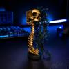 Vintage Metal Style Cemetery Art Gothic Skull Planter for Succulents Pothos, Creative Skeleton Flower Pot with Unique Gift Birthday Spine