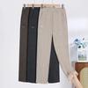Plus Size Women's Velvet-Soft Elastic Waist Straight-Leg Pants - Warm, Loose Fit for Middle-Aged and Elderly