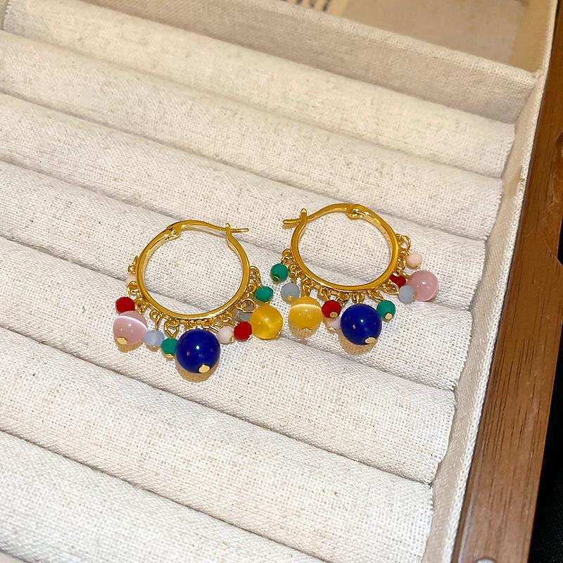 

Silver Needle Diamond Crystal Pearl Earrings European and American Retro Light Luxury Long Earrings Fresh and Sweet Premium Earrings Women