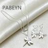 925 Sterling Silver Stylish Simple Dragonfly Necklace Earrings Set, Birthday Party Anniversary Gift, Daily Commuter Jewelry