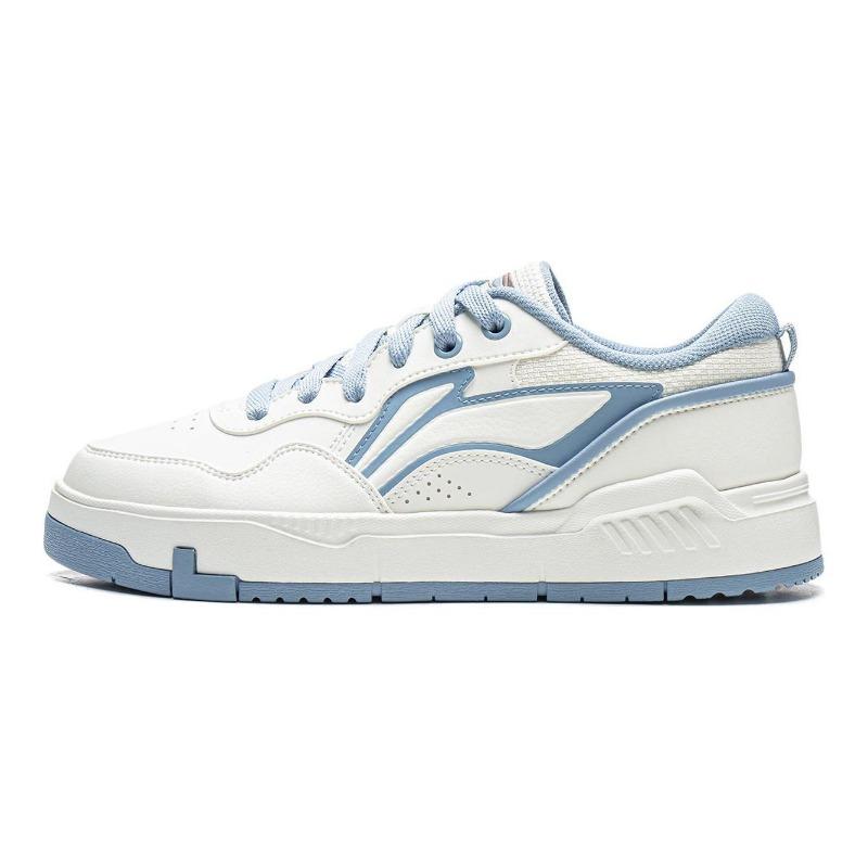 LiNing Common 80s women low-top skate shoes champagne white retro thick sole soft cushion AGCW120-2 35