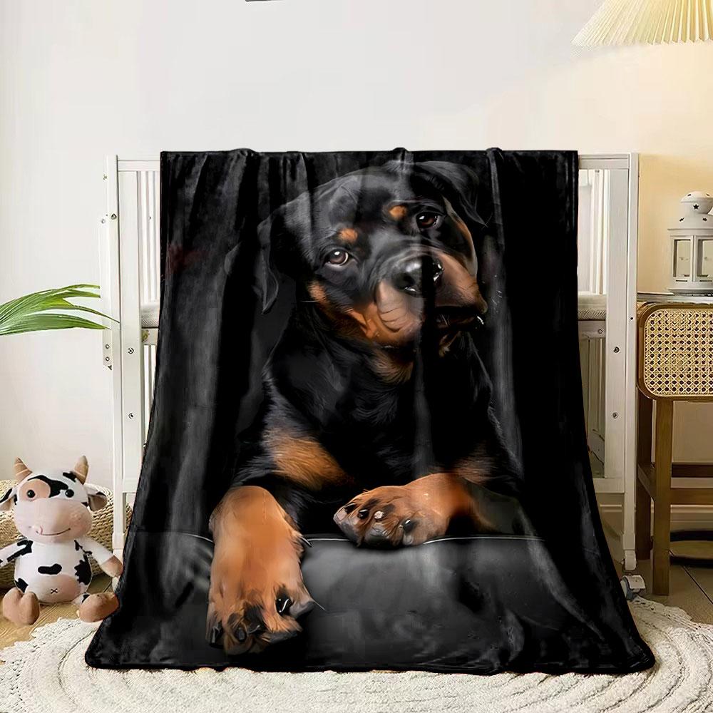 Rottweiler Dog Print Blanket bedroom Blanket for Livingroom Couch lunch break Soft throw for Friend's festival Gift