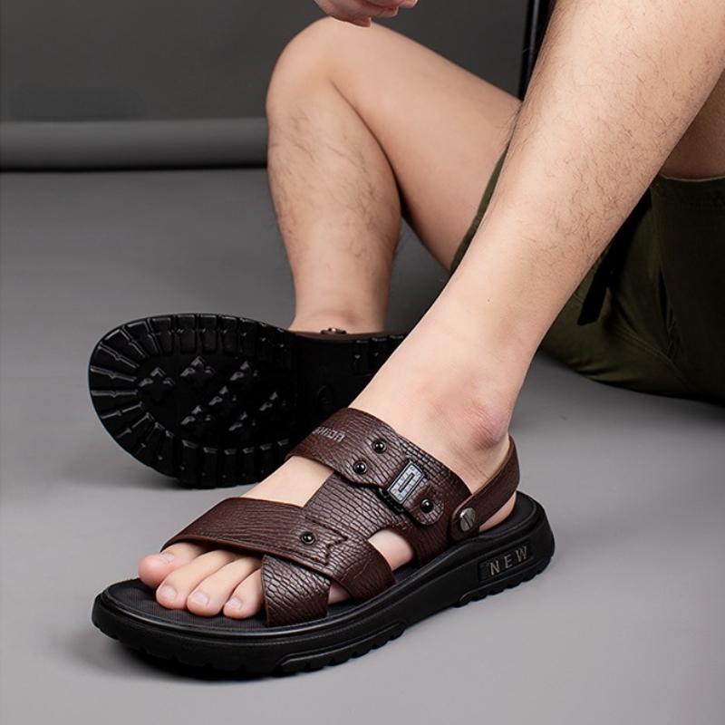 Męskie Skórzane Sandały Letnie Outdoorowe Codzienne Sportowe Buty Plażowe Projektantowe Sandały Imprezowe