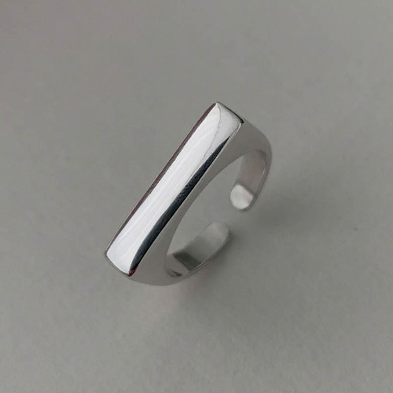 XINYI Silver colour Ring For Women Flat Simple Finger Open Vintage Handmade Ring Allergy For Party Birthday Gift