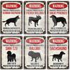 Beware Of Dog Warning Metal Sign German Shorthaired Pointer Aussie Dachshund Labrador Doxie Bulldog Dobermann Pyrenees Shiba Pug