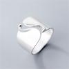 Punk Geometric Irregular Liquid Lava Waterdrop Shaped Open Rings For Women Vintage Silver Color Metal Rings Personality Jewelry