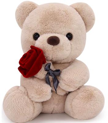 Homehalo Teddybär Plüschtier, Süßer Teddybär, Körperkissen, Süßes Tier, Flauschig, Besonderer Bär, Bequemer Teddybär mit Rose, Lustiges Geschenk,