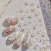 Retro Mini White Flower Gold Leaves Daisy Tulip Vintage Chic Self Adhesive Nail Art Decorations Delicate Stickers Manicure Decal