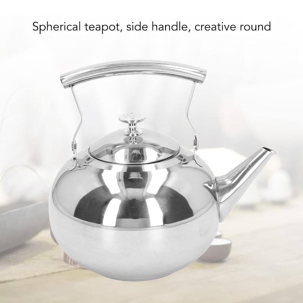Removable Filter Stainless Steel Teapot Stovetop Compatible Table Serving Pot Home Use
