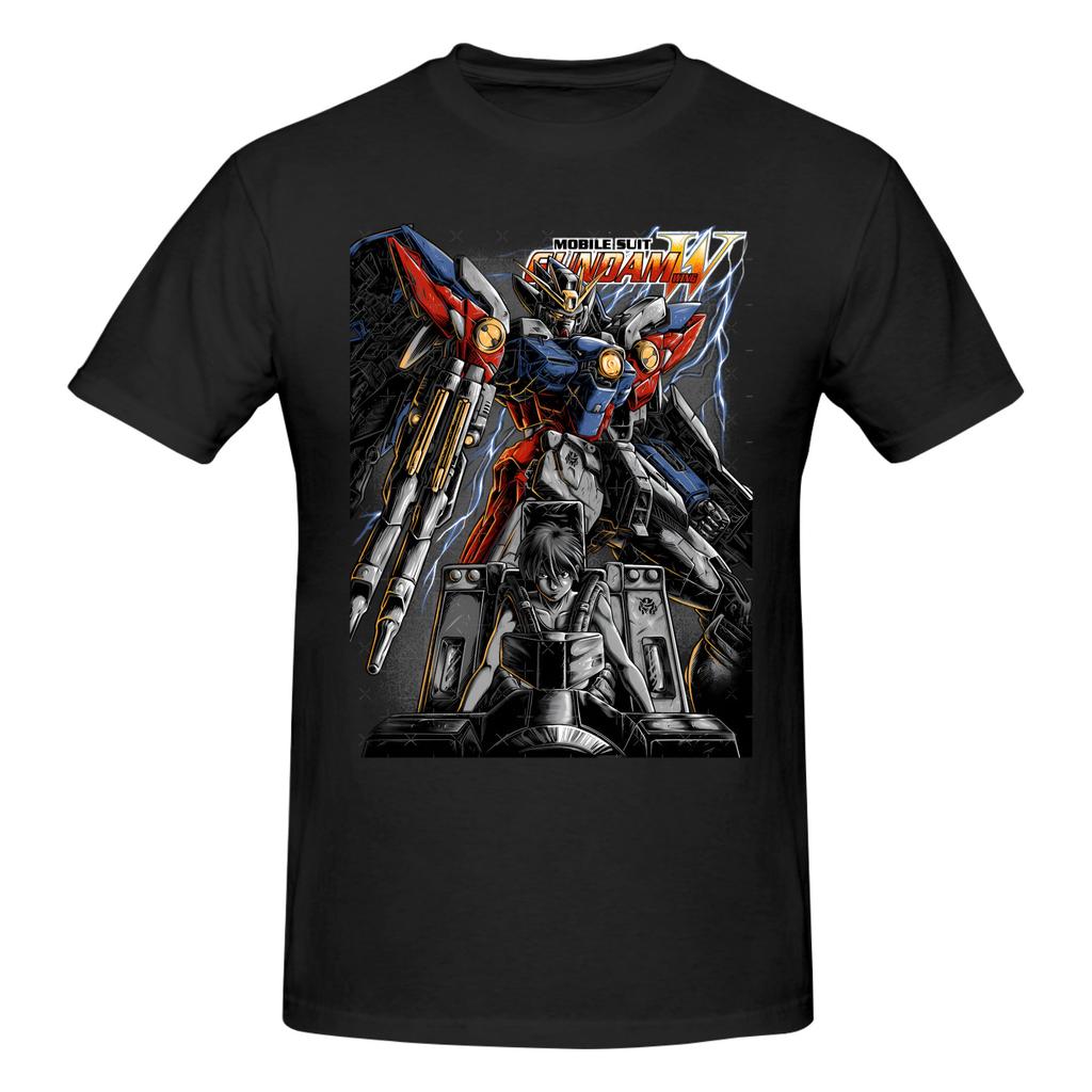 Mecha Warrior Gundam Anime TShirt Cotton Tees Shirt Streetwear Round Neck Tshirt Fashion ShortSleeve Clothes
