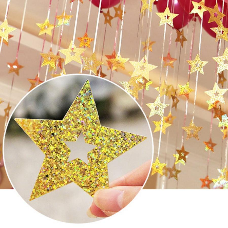 Golden Star Hangers Birthday Party Decoration Balloon Decorations Sequin Pendants Restaurant Window Decorations Supplies