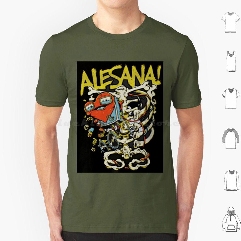 Alesana 12 T-Shirt Große Größe 100% Baumwolle Alesana Skelett Herz Szene Emo Scenemo Punk Band Post-Hardcore Hardcore Goth Gothic