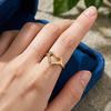 Damenring Verstellbar Offene Herzform Fingerring mit Zirkonia Semi-Inlaid Design Schmuck für Formelle Anlässe Geschenk