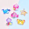 Glittery Luminous Marine Animal Keychain Set: Octopus, Dolphin, Starfish Charms