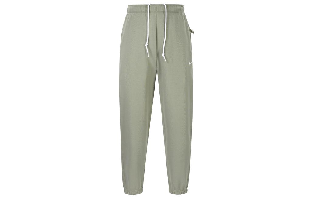 Nike Solo Swoosh Loose Fit Lace Up Knitted Fabric Comfortable Fleece Lined Casual Pants Men's Light Army Green/White DX1365-320