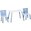 Children's Table and Chair Set, Wooden, for Drawing and Studying, Blue