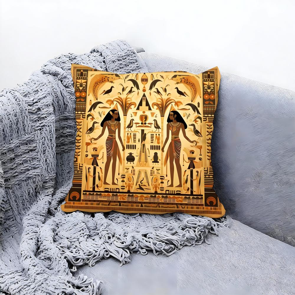Antique Greek Ancient Egyptian Cushion Cover Premium Comfort Reversible Pillow Cove Two in One Design for Any Room Car