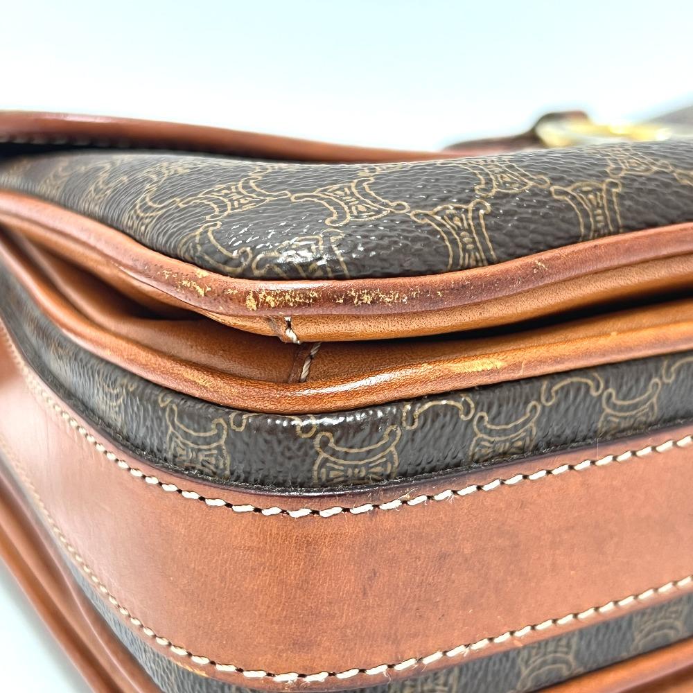 CELINE Macadam Crossbody Shoulder Bag PVC/Leather Brown/GoldHardware