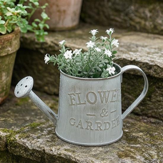 Vintage Metal Watering Can Distressed Watering Can with Long Spout Small Watering Pot for Indoor Outdoor Gardening
