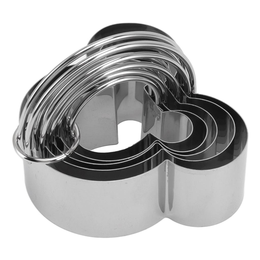 5Pcs Stainless Steel Biscuit Cutter Set Removable Easy Release Professional Cookie Cutter Set with Handle for Baking