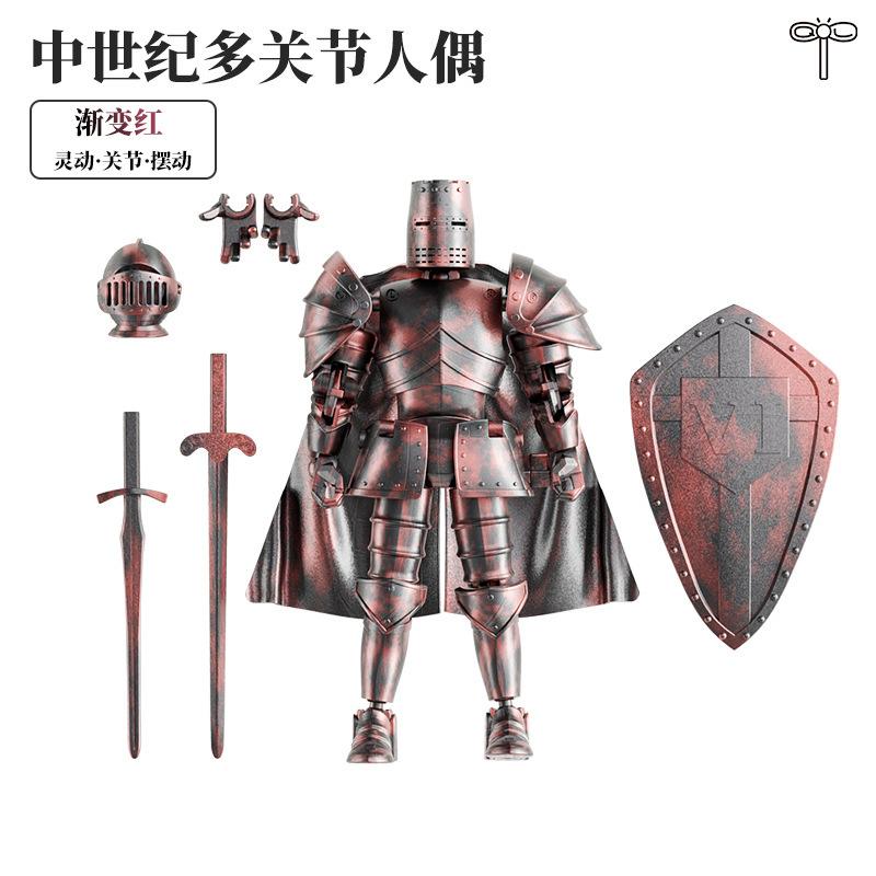 Multi-Jointed Medieval Soldier Model Movable Joint Knight Hinge Action Figure Rotatable Joint Knights Armored 3d Action Figure