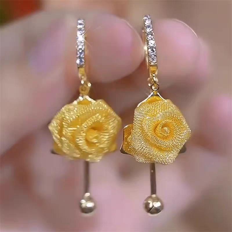 New Mesh Rose Earrings for Women, Design Stud Earrings.