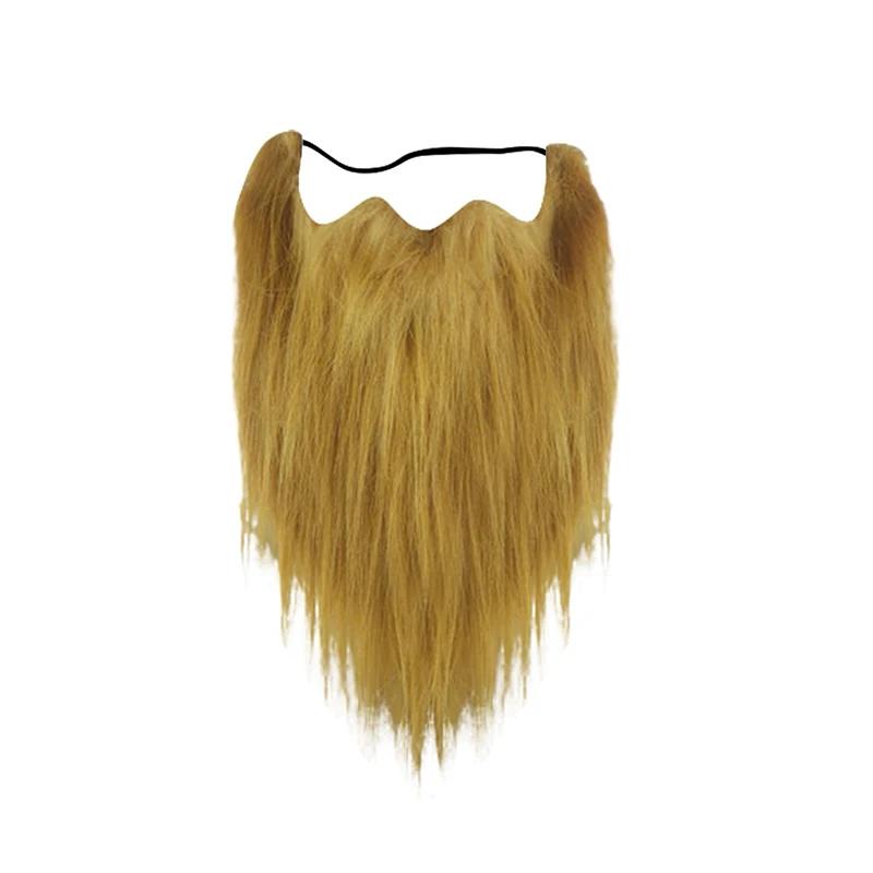 

DIY Fancy Dress Fake Beard Long Fluff Beards Cosplay Costume Props Simulated Beard Handmade Mustache Halloween Party Supplies коричневый