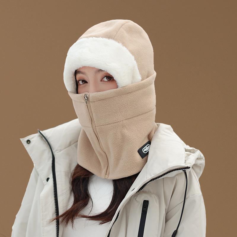 Zipper Mask All in one Protective and Warm Artifact Autumn and Winter Men's and Women's Cycling Commuting Plus Velvet Thickened Cycling Cap