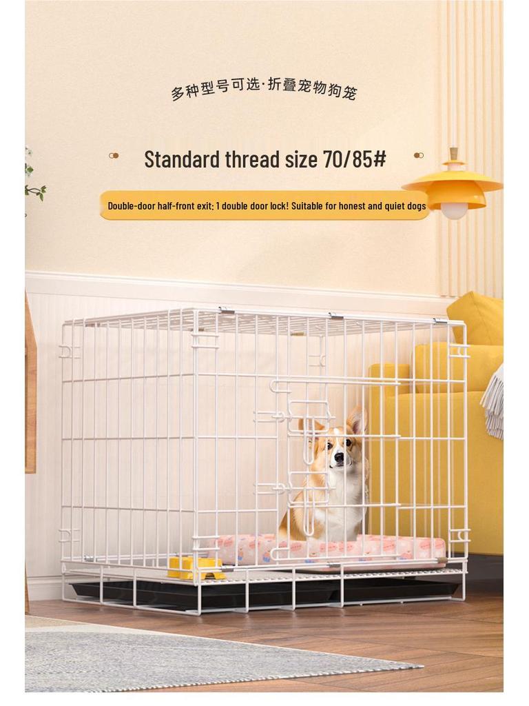 Foldable Metal Dog & Cat Cage for Home, Indoor/Outdoor, Car or Rescue Use