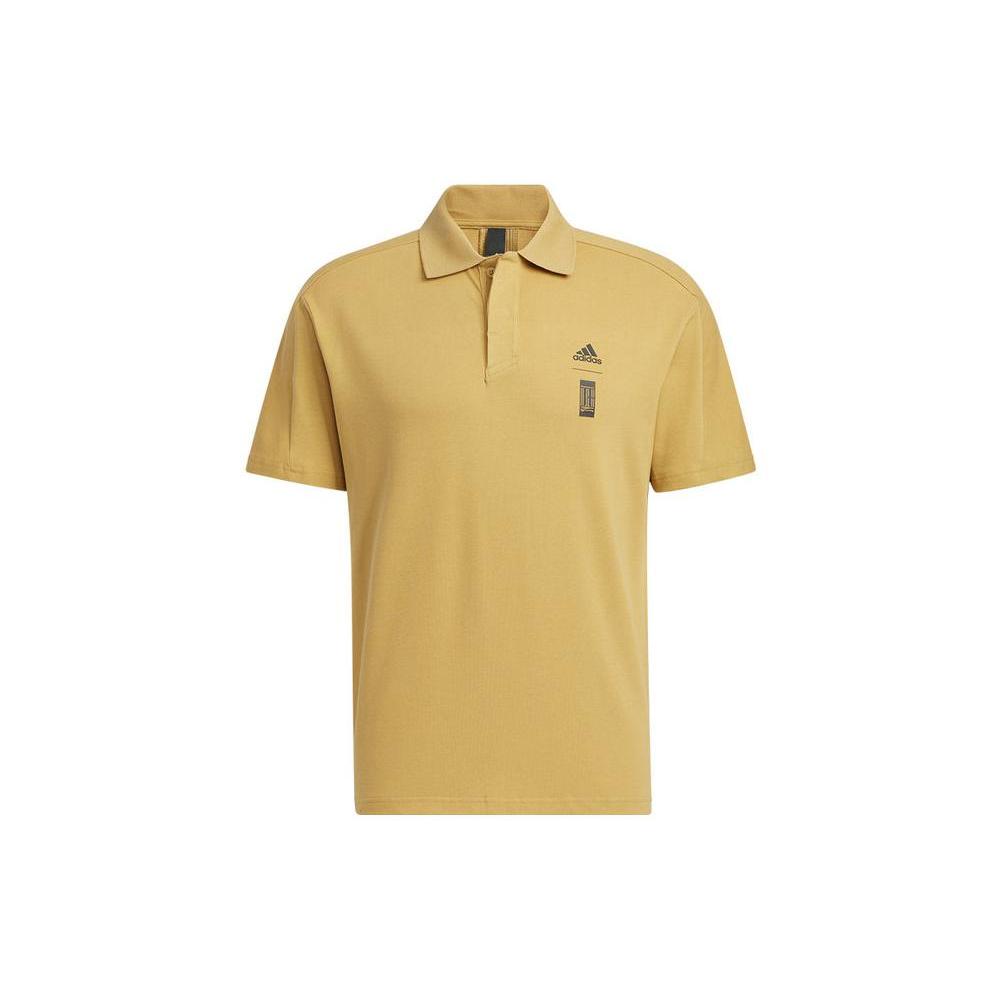 Adidas Polo Shirts Men's Yellow Polo Collar Moderate Straight Fit HE5165