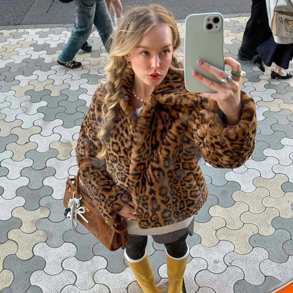 Faux Fur Coat Plush Fluffy Women's Jacket Woman Autumn Winter Outerwears White Red Gray Black Blends Coats