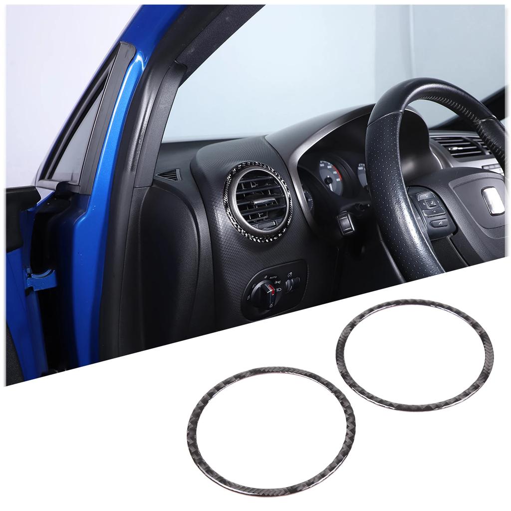 For SEAT Leon Mk2 1P 2008-2012 Soft Carbon Fibre Car Central Control Gear Shift Air Outlet Panel Trim Sticker Car Accessories F6