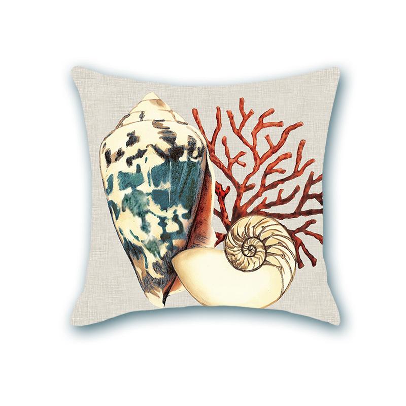 Retro Ocean Series Imitation Super Soft Pillow Cover Octopus Starfish Cushion Sofa Nap Bedside Pillow