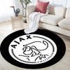 AFC Ajax Amsterdam Printed Round Rug, Non Slip Washable Circular Carpet For Living Room Bedroom Playroom, Sports Fan Decor, Holiday Birthday Gift