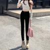 Xiaoxiangfeng high-waisted elastic double-buckle pencil jeans women's 2025 autumn and winter new thin jeans