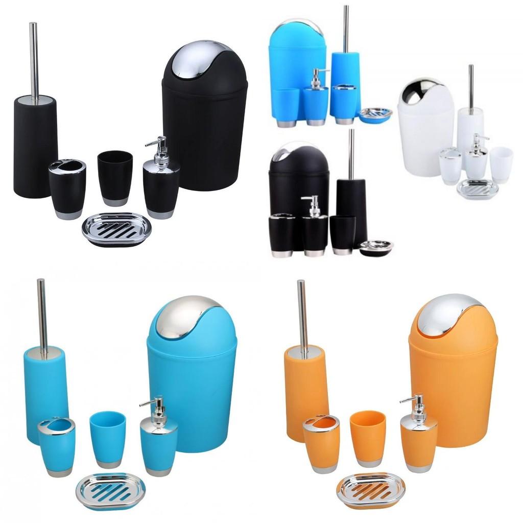 Bathroom Accessories Six Piece Plastic Washroom Kit With Toothbrush Organizer And Storage For Office And Gift