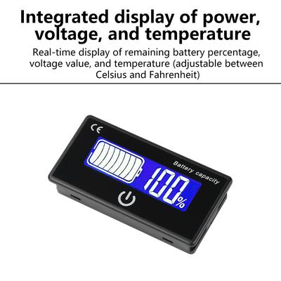 DC 8-100V Digital Voltmeter Acid Battery Capacity Indicator Lithium Iron Phosphate Batteries Tester Li-ion Battery Temp Monitor