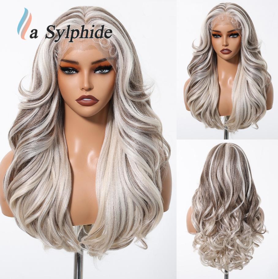 Mixed Race American Curly Lace Wig - Long, Hand-Hooked, Full Cap with Simulated Scalp for Natural Big Wave Style