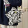 Rucksack in Sternform mit Leopardenmuster, verstellbarem Riemen, lässiger Schultertasche aus Nylon für Reisen, Shopping und Partys KTY