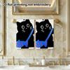 Black Cat Fish Bag Towel, Cute Print Absorbent Bathroom Hand Towel