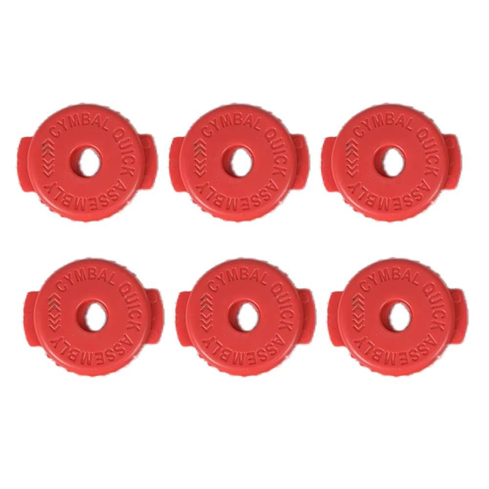 

6PCS Nuts Attachments Cymbal Quick Release Nut Placstic Cymbal Stands Cymbal Mate For 8mm червоний