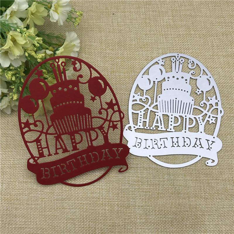 Happy Birthday Cake Metal Cutting Dies Stencil Scrapbooking Photo Album Card Paper Embossing Craft